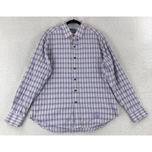 Robert Graham Button-Up Dress Shirt Mens Size XL Purple Geo Print‎ Long Sleeve